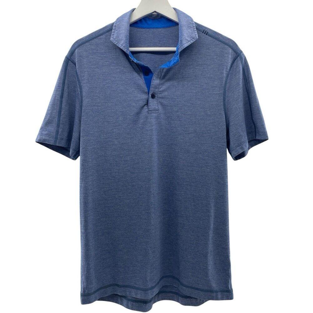 Lululemon Athletic Size S Polo Shirt Blue Golf Short Sleeve Golf Casual Pullover